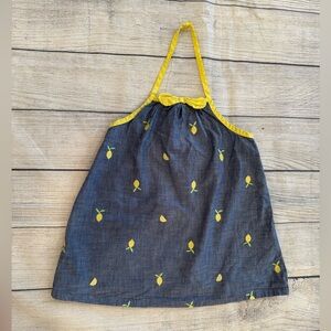 GYMBOREE Charming Kids Lemon Print Dress - Yellow & Blue/size 12